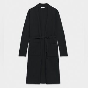 Babton Ty Black Long Belted Cardigan